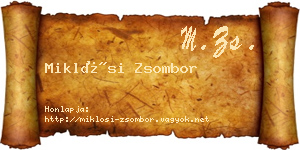 Miklósi Zsombor névjegykártya